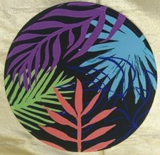 HEVITDA Mouse Pad Cute Leaf Patten Round Non-Slip Rubber Base purple blue green  picture