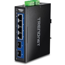 TRENDnet 6-Port Hardened Industrial Multi-Gig DIN-Rail Switch, Black picture