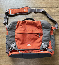 REI - Vintage Orange/Gray Shoulder Messenger Laptop Bag Padded Adjustable Strap picture
