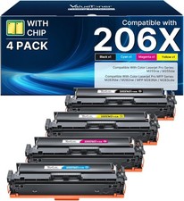 ValueToner 206X High Yield Toner Cartridge 4 Pack Cyan Magenta Yellow Black picture