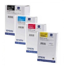 4 x Genuine Ink Epson WorkForcePro WF-C8190 WF-C8690 / T04A1 - T04A4 XXL LOT picture