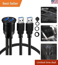 Compact 1ft USB 3.0 Female to Male Flush Mount Car Cable—Waterproof & Efficient picture