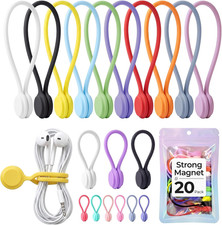 organizadores de cables de silicona reutilizables magneticos paquete multicolor picture