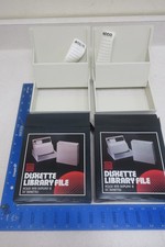 VINTAGE 1988 ACCO 5.25 Floppy Disk Library File Box LOT OF 2 MINT Case Fresh NOS picture
