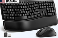Wireless Keyboard and Mouse Combo, SABLUTE MA41 30dB Quiet Full Size, Black picture