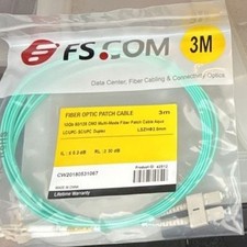 FS.COM 3M 10Gb 50/125 OM3 Multi-Mode Fiber Patch Cable Aqua LC/UPC-SC/UPC Duplex picture