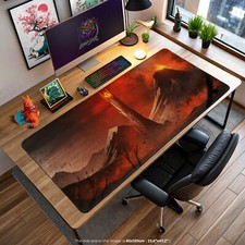 Lord of the Rings Mordor Desk Mat - Eye of Sauron and Mount Doom Gaming MousePad picture