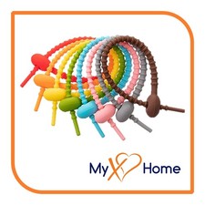 100 Reusable Silicone Ties / Cable Ties / Bag Twist (4-1/2