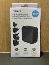 Targus 65W GaN Dual Port USB-C USB-A Wall Charger Fast Laptop Travel Plug NEW picture