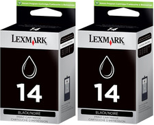 New Genuine Lexmark 14 2PK Ink Cartridges Box X Series X2600 Z Series Z2300 picture