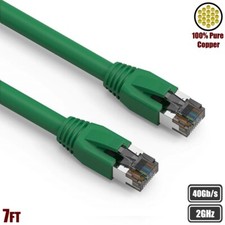 7FT Cat8 RJ45 Network LAN Ethernet S/FTP Patch Cable Copper 2GHz 40Gbps Green picture