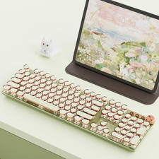 EWEADN V20 Typewriter Keyboard Wireless, 104 Keys Typewriter Style Mechanical wi picture