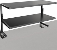 VIVO Black Clamp-On 30 Inch 2-Tier Desk Shelf, STAND-SHELF30C | above or below D picture