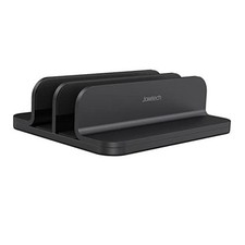 Dual Aluminum Vertical Laptop Stand Organizer, Sturdy Notebook Computer Black picture