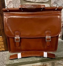 McKlein USA Leather Briefcase Satchel Laptop Bag Shoulder Strap Brown picture