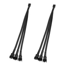 2Pcs 4 Pin 1 to 3 Way PWM Case PC Fan Splitter Cable Hub Power Adapter 10 inch picture