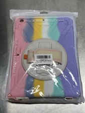 Braecn iPad 10.2 Case 2019 Handle/Strap Rainbow Stripe Print (7th, 8th, 9th Gen) picture