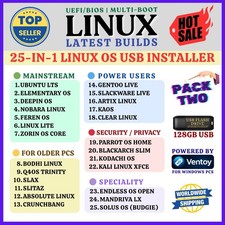 25 PACK OF POPULAR LINUX OPERATING SYSTEMS, MULTI-BOOT USB | PACK # 2 picture