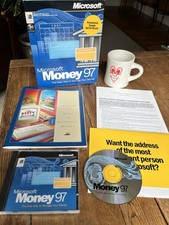 RARE Promo Sample | Microsoft Money 97 PC CD ROM Version 5.0 Retail Box Complete picture