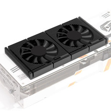 Aluminum GPU Backplate Memory Radiator with Dual 70mm PWM Cooling Fans - RTX 309 picture