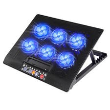 Notebook Laptop Cooling Stand 6 Fan 2 Usb Ports With Led Blue Light For 12 