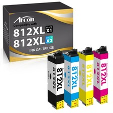 4PK 812XL T812XL Ink Cartridges For Epson WorkForce WF-7820/7310 EC-C7000 picture