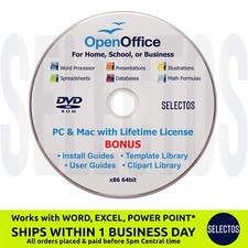 Open Office Suite 2026 DVD Disc Lifetime License  Most Popular Operating Systems picture