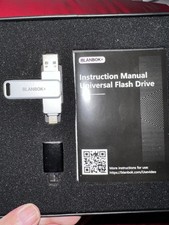 BLANBOK+ MFi Certified Flash Drive 128GB USB Lightning Photo Stick Silver New picture