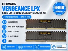 CORSAIR Vengeance LPX 64GB (2x32GB) PC RAM DDR4 3600 (PC4 28800) Memory Kit picture