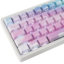 Pink Blue Gradient PBT Keycaps 135 Keys Side Printed Shine Through Cherry picture