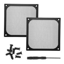 2Pcs 120mm Fan Filter Grills Aluminum Frame Mesh with Accessories Black picture