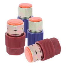 4PCS Quick Coupler A/C Car Charging Port Adapter Retrofits Fittings with Caps picture