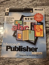 Microsoft Publisher CD Deluxe For Windows 95 Big Box BRAND NEW picture