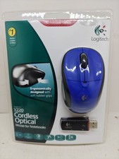 Logitech V220 Wireless Optical Mouse Blue Brand New  picture