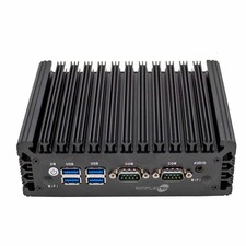 Simpletek Fanless Mini PC Intel Core i3 8GB 120GB SSD Dual LAN RJ45 RS232 picture