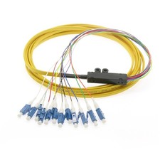 15 Pack of 3m 12-Fiber LC/UPC Singlemode Flat Ribbon Pigtail Yellow picture