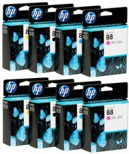 TWO Sets of 4 (8 Inks) NEW Genuine HP 88 Set Ink Cartridges SEALED BAGS NO BOXES picture