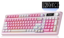 Wireless Pink Gaming Keyboard, Full Size Creamy Design, Ergonomic & RGB Backlit picture