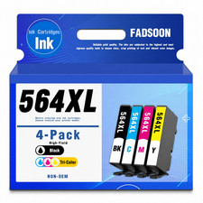564XL Ink Cartridge 4PK BK/C/M/Y With Chip High Yield for Photosmart 5510 5520 picture