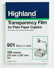 Highland 901 Transparency Film for Copiers 100 Sheets Factory Sealed NEW picture
