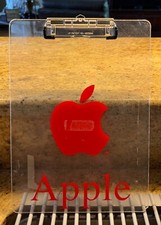 APPLE Computer Logo Clear Acrylic Clipboard Circa 1975 Vintage picture