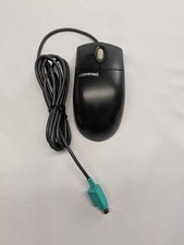 Vintage Compaq MO42KC Mouse Scroll Wired Ball Black 5187-1786 PS/2 Office OEM picture