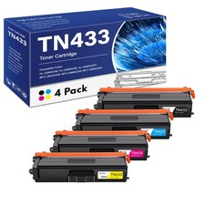 TN433 4-Color Toner Cartridges Set Replacement TN433BK TN433C TN433M TN433Y picture