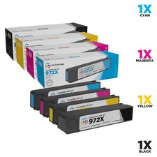 LD 4pk Comp Ink Cartridge for HP 972X 972 XL Black & Color Set 452dn 577dw 577 picture