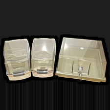 VTG Lot 3 Floppy 3.5 In Disc Storage Containers Latching 30 Disc Has 2 Key Lock picture