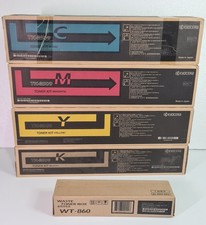Genuine Kyocera TK-8509 CMYK Toner Set + WT-860 Waste Box TASKalfa 4550ci 5550ci picture