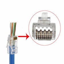 50pcs RJ45 Connector for CAT6 Cables for Large Diameter end Pass Through Plug picture