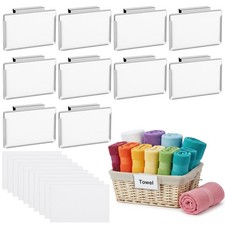 10 PCS Metal Basket Bin Label Clips 3.54x2.36 Inch Silver Removable Holders picture