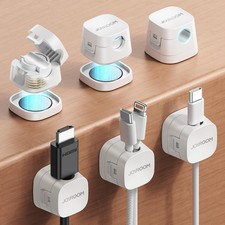 Detachable Magnetic Cord Organizer w/Secure Snap-Lock, 2-in-1 Adhesive& Magne... picture