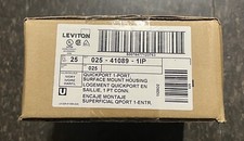 Leviton 41089-1IP Surface-Mount QuickPort Box, 1-Port, Ivory - 25 PACK picture